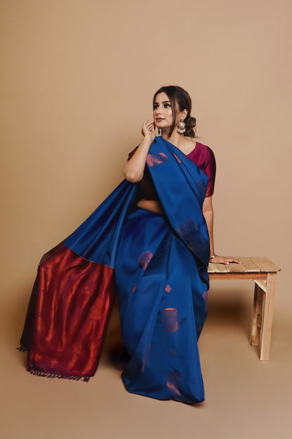Kavya I Banarasi Silk Saree I Royal Blue