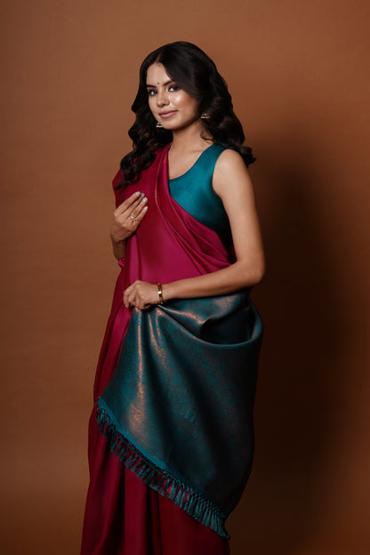 Sitara I Banarasi Silk Saree I Hot Pink