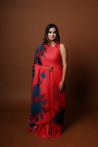 Anvitha | Satin Georgette Saree