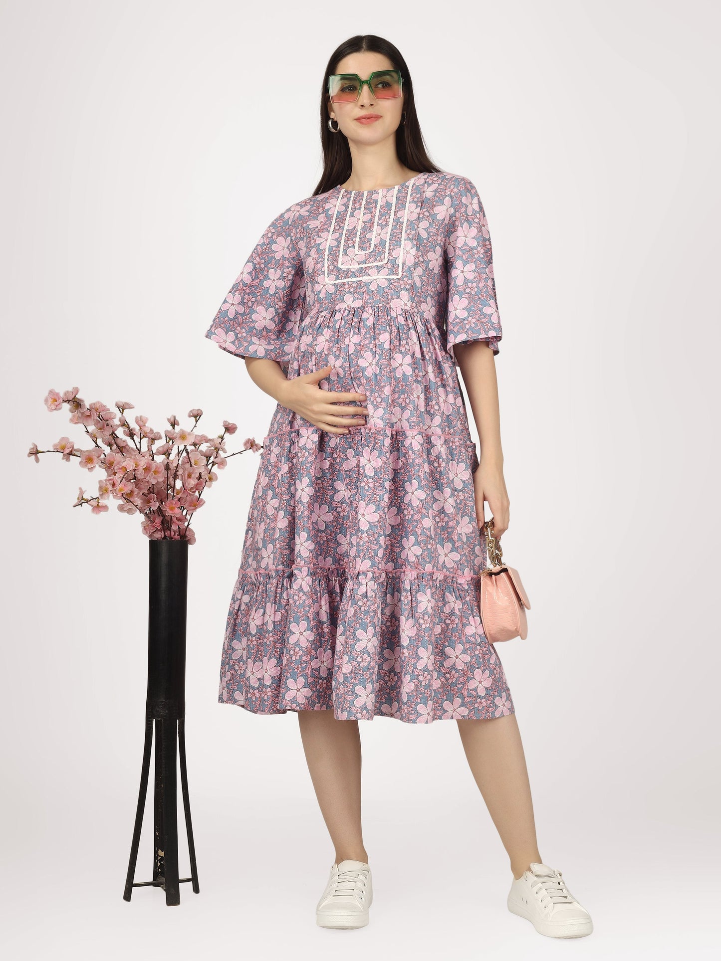 First Love Lilac  - Cotton Maternity Dress